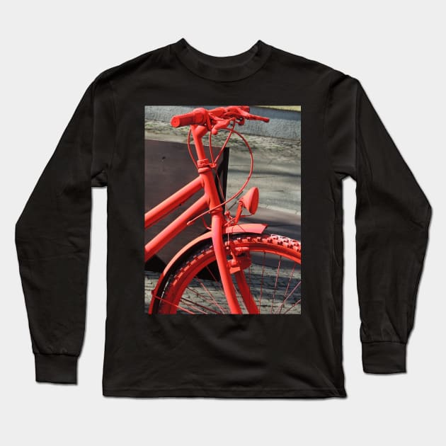 Cycling Red Long Sleeve T-Shirt by AlexaZari